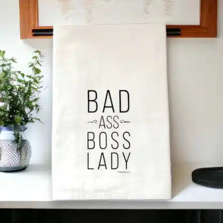 bad ass boss lady kitchen tea towel