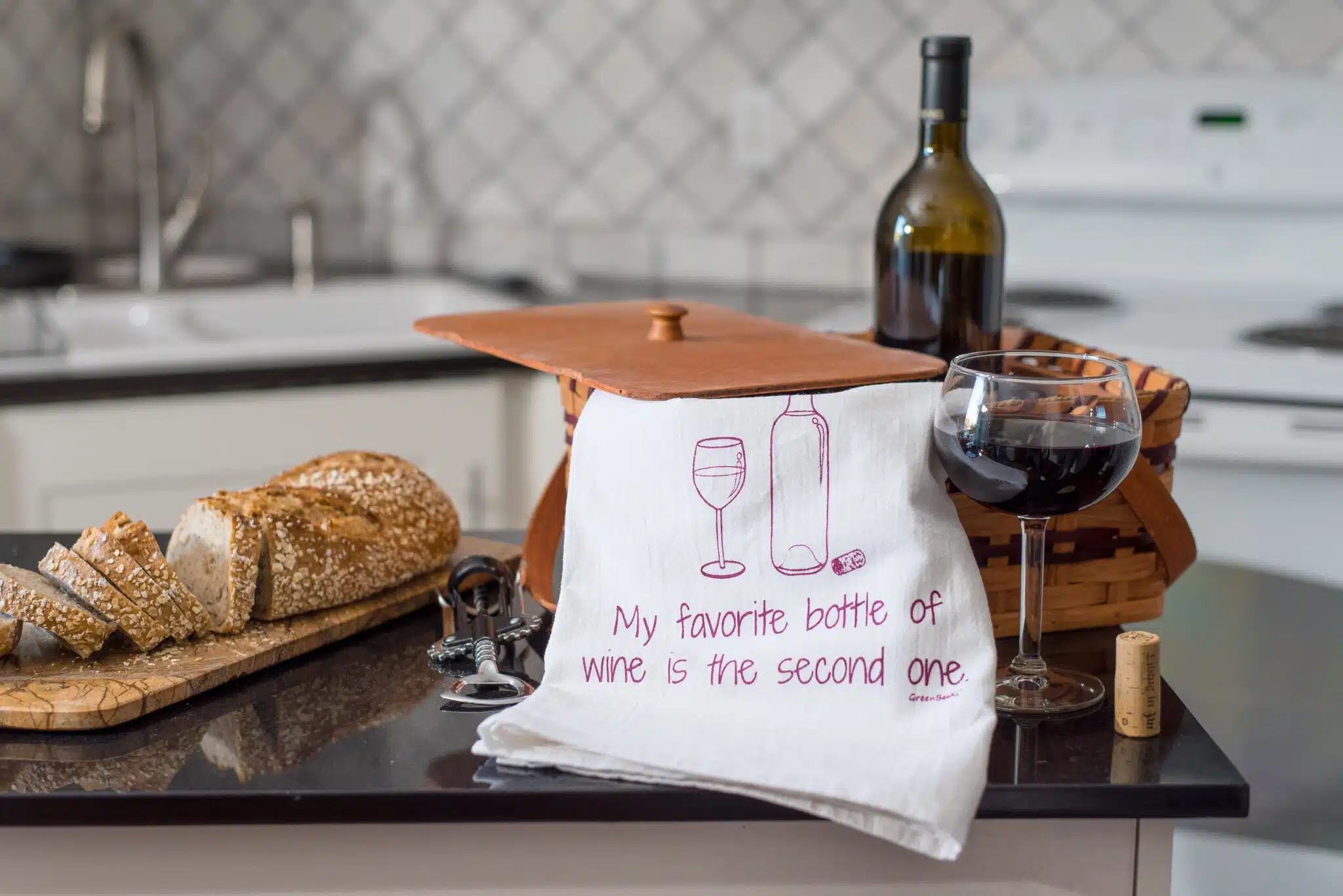 Wine Bottle Kitchen Towel