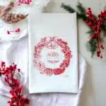 merry Christmas wreath Christmas kitchen tea towel