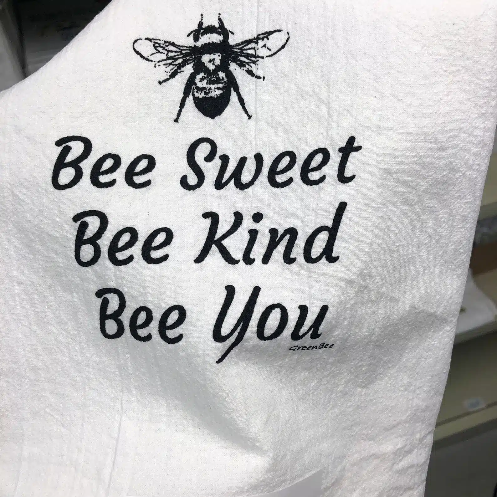 Handprinted Bumble Bee Tea Towel 