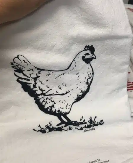 Chicken Hen Tea Towel Seconds Sale - Black Ink