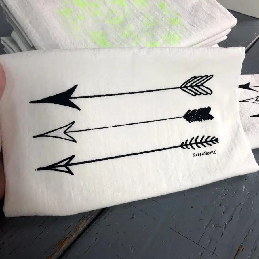 arrow tea towel