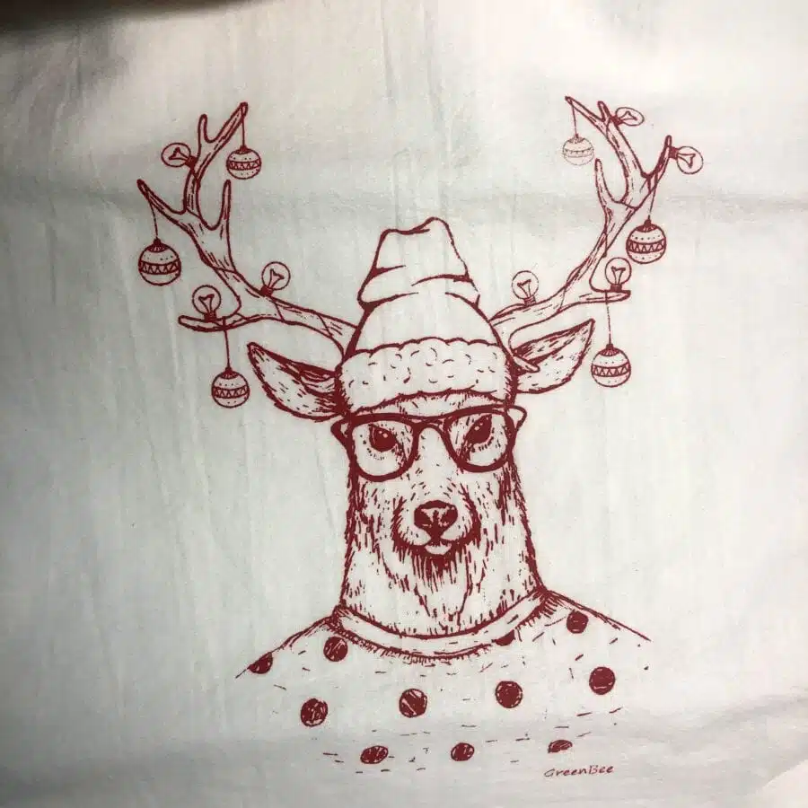 Hipster Deer Tea Towel