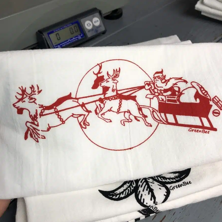 Santa Sleigh Tea Towel