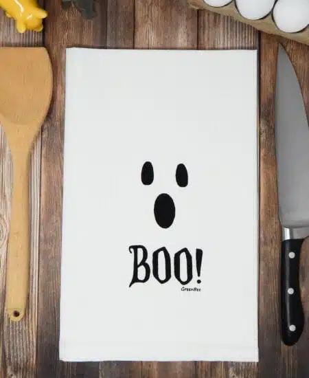 Boo Ghost Face Halloween Tea Towel