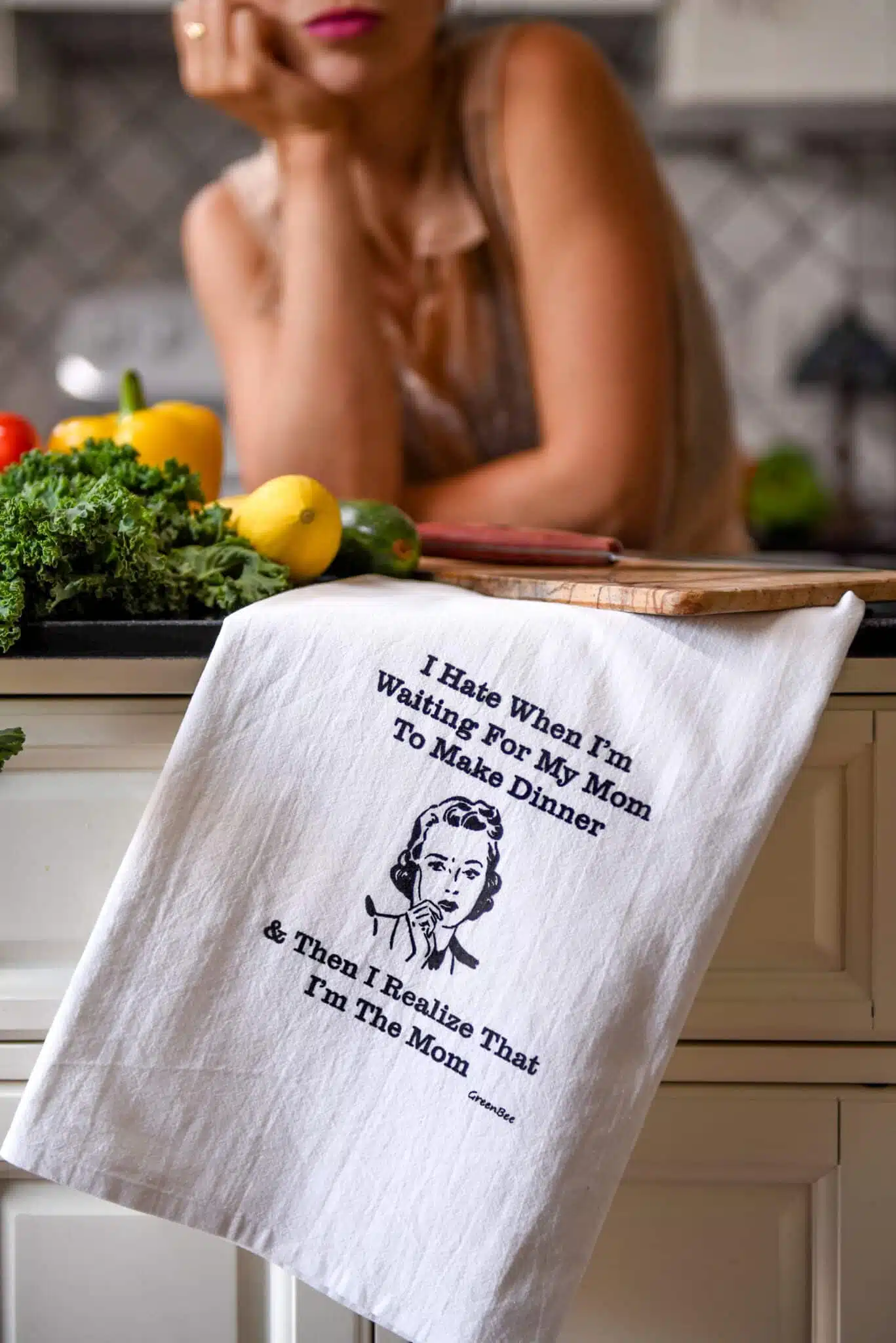I hate when I'm waiting for my mom to make dinner & then I realize that I'm the mom kitchen tea towel