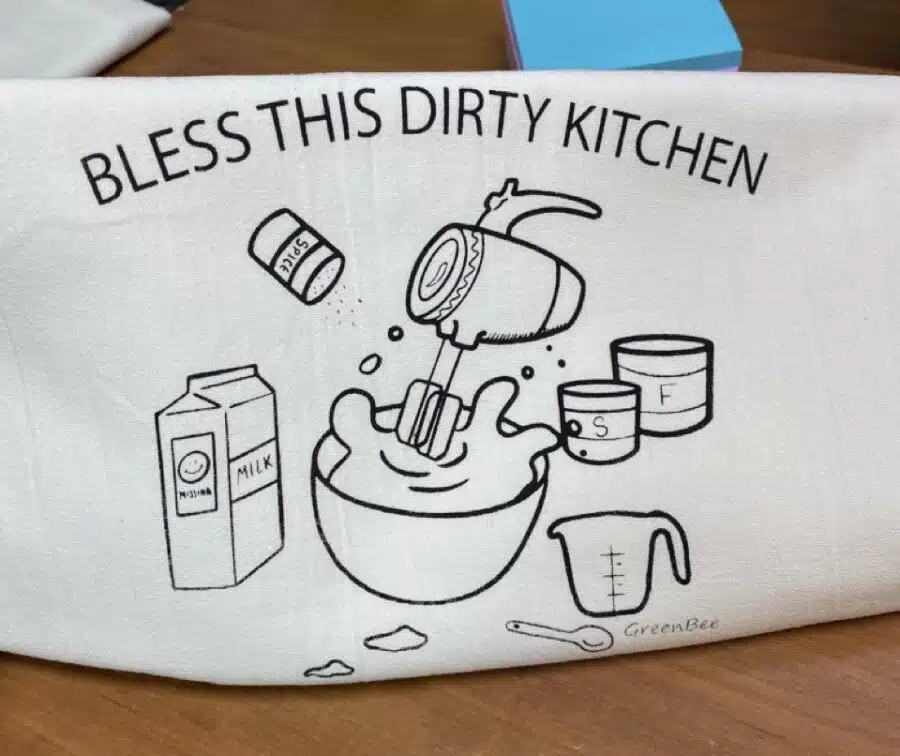 Dirty Kitchen funny tea towel