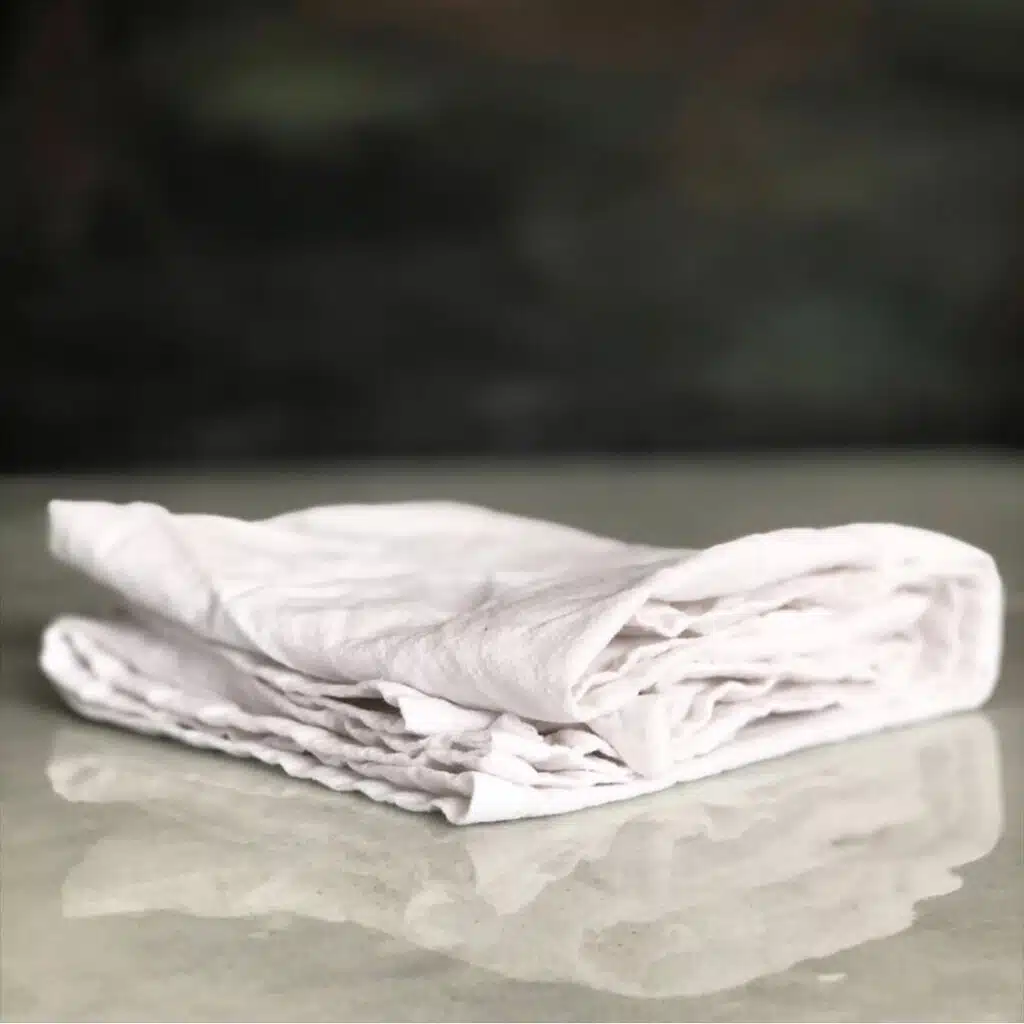 image of a single folded tea towel on a counter