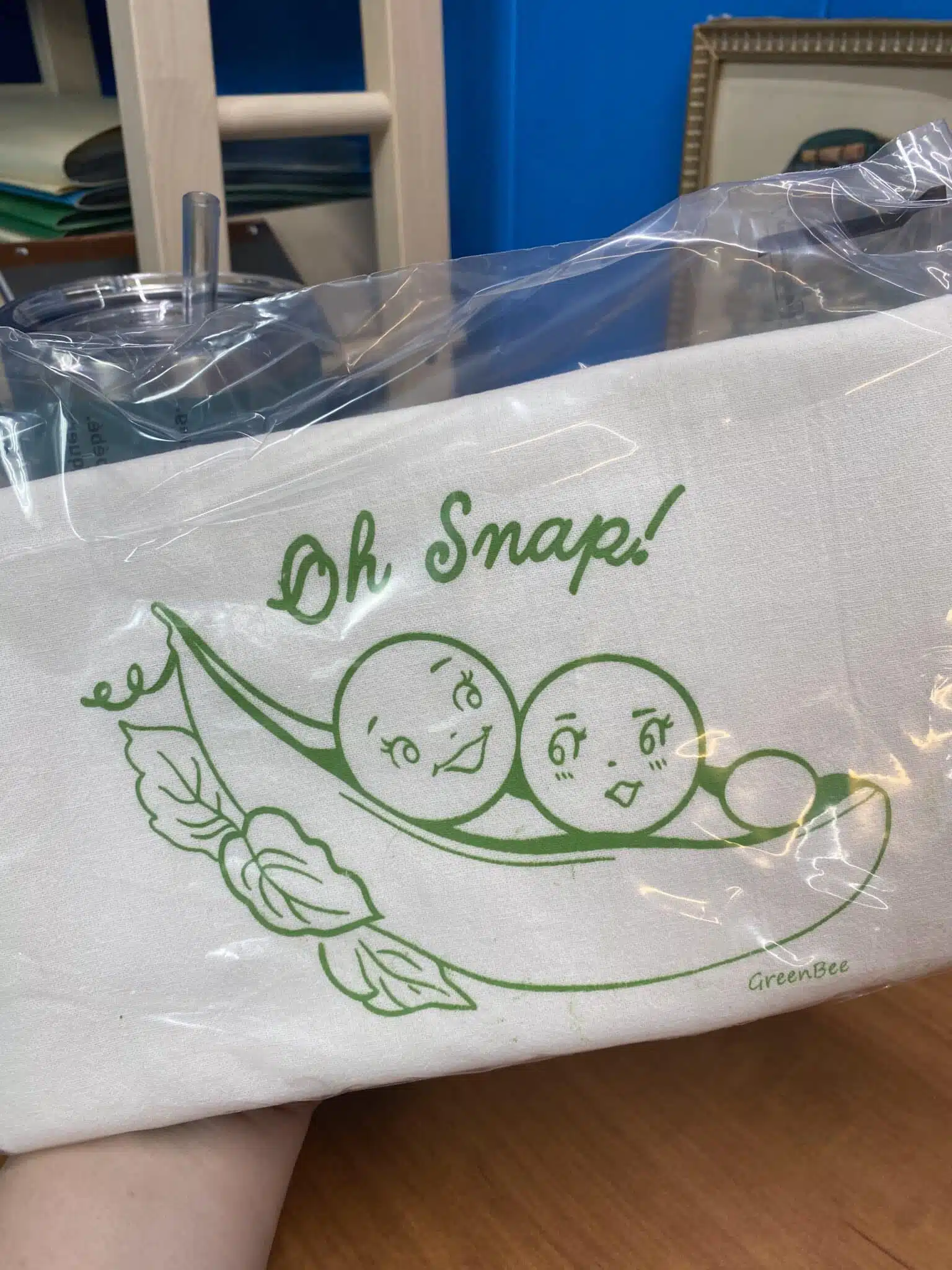 oh snap peas slightly flawed kitchen tea towel