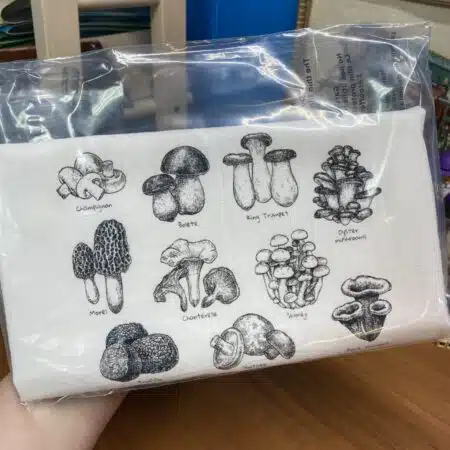 mushrooms slightly flawed kitchen tea towel