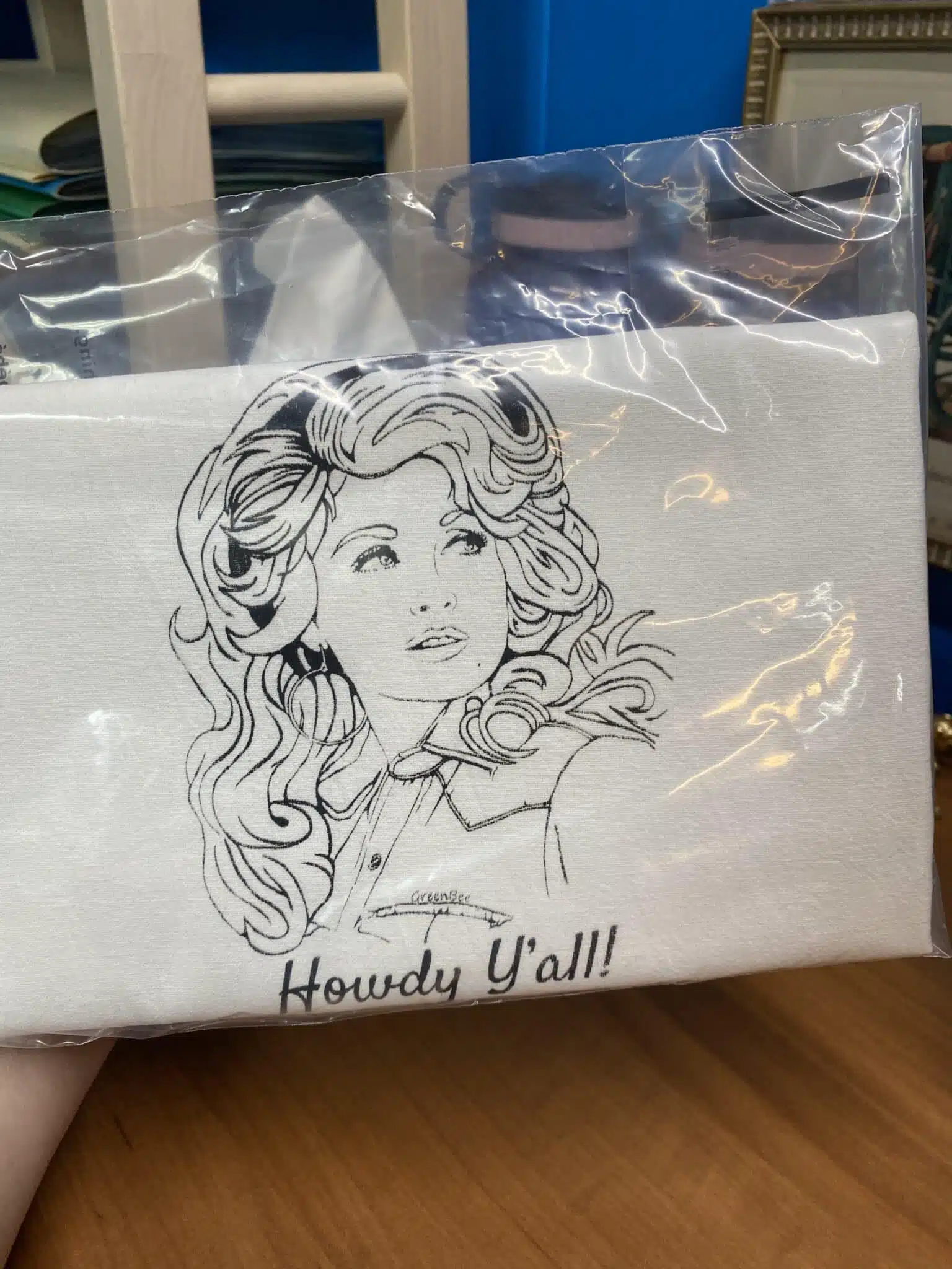 Howdy Y'all Dolly Parton slightly flawed kitchen tea towel