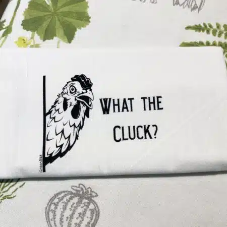 what the cluck chicken slightly flawed kitchen tea towel