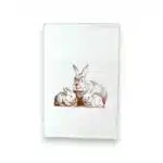 bunny rabbit family kitchen tea towel
