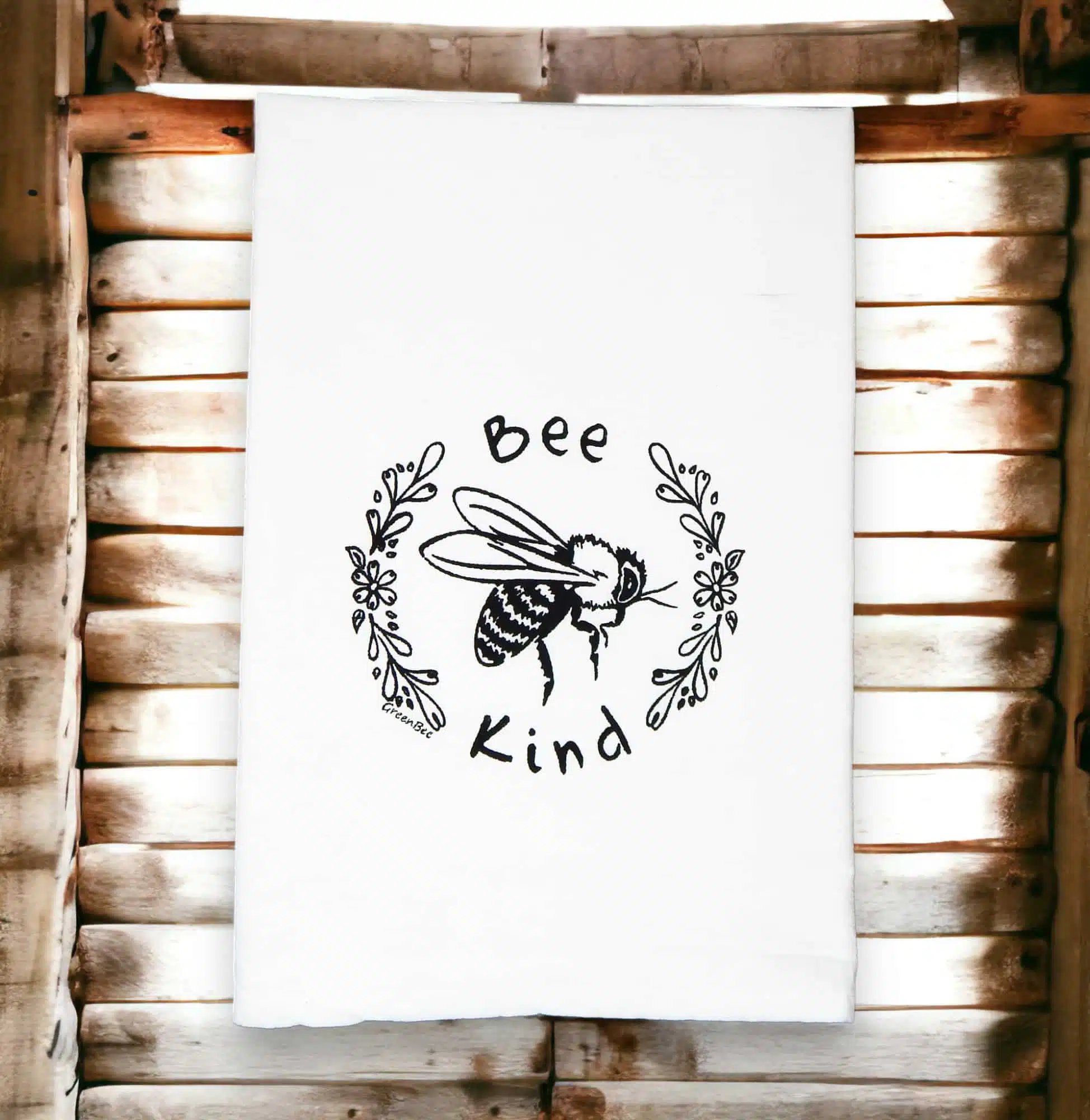 Handprinted Bumble Bee Tea Towel 