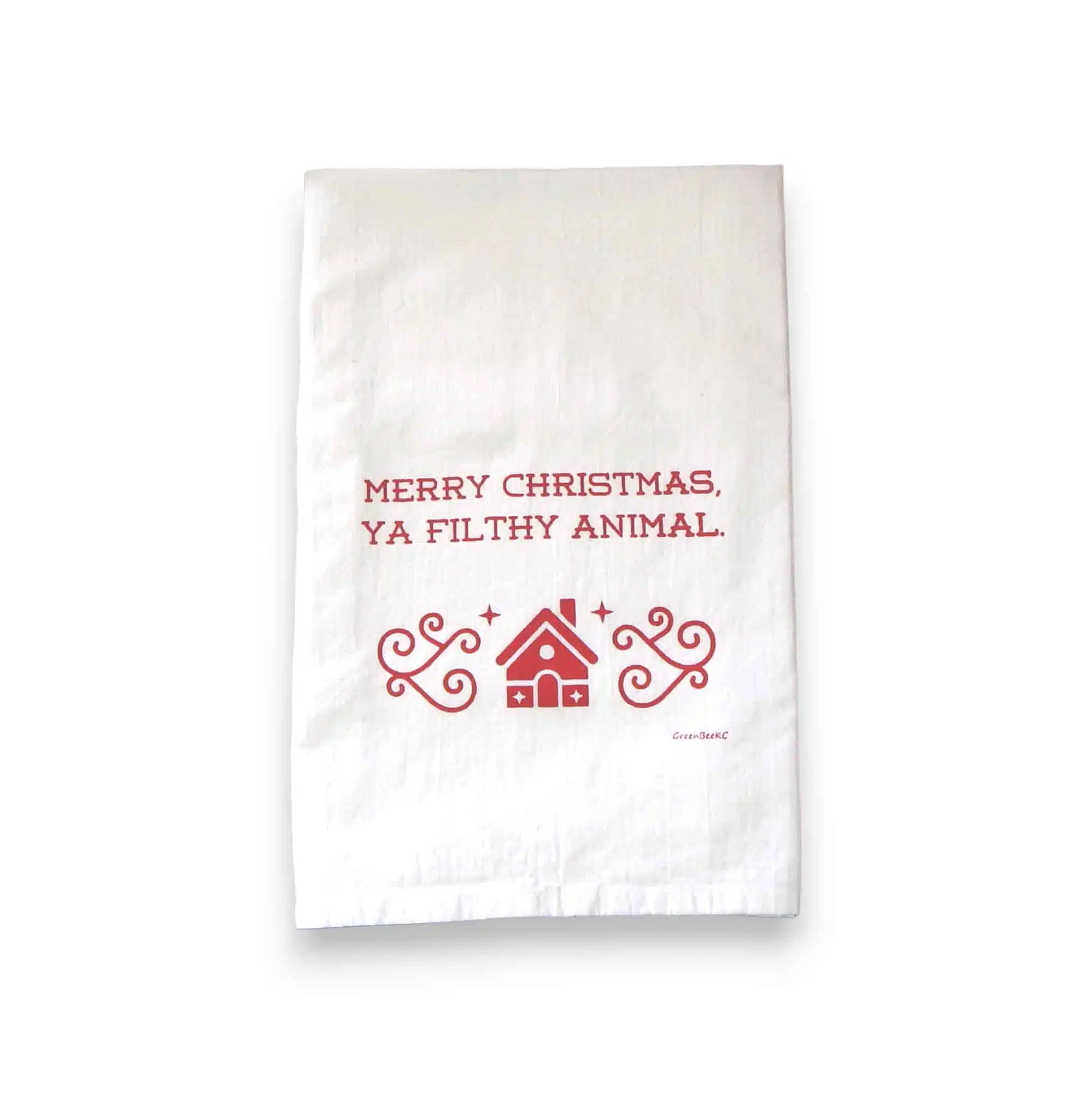 merry Christmas ya filthy animal kitchen tea towel