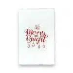 merry and bright kitchen tea towel