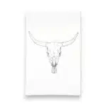 cow skull western kitchen tea towel