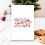 official cookie tester Christmas kitchen tea towel