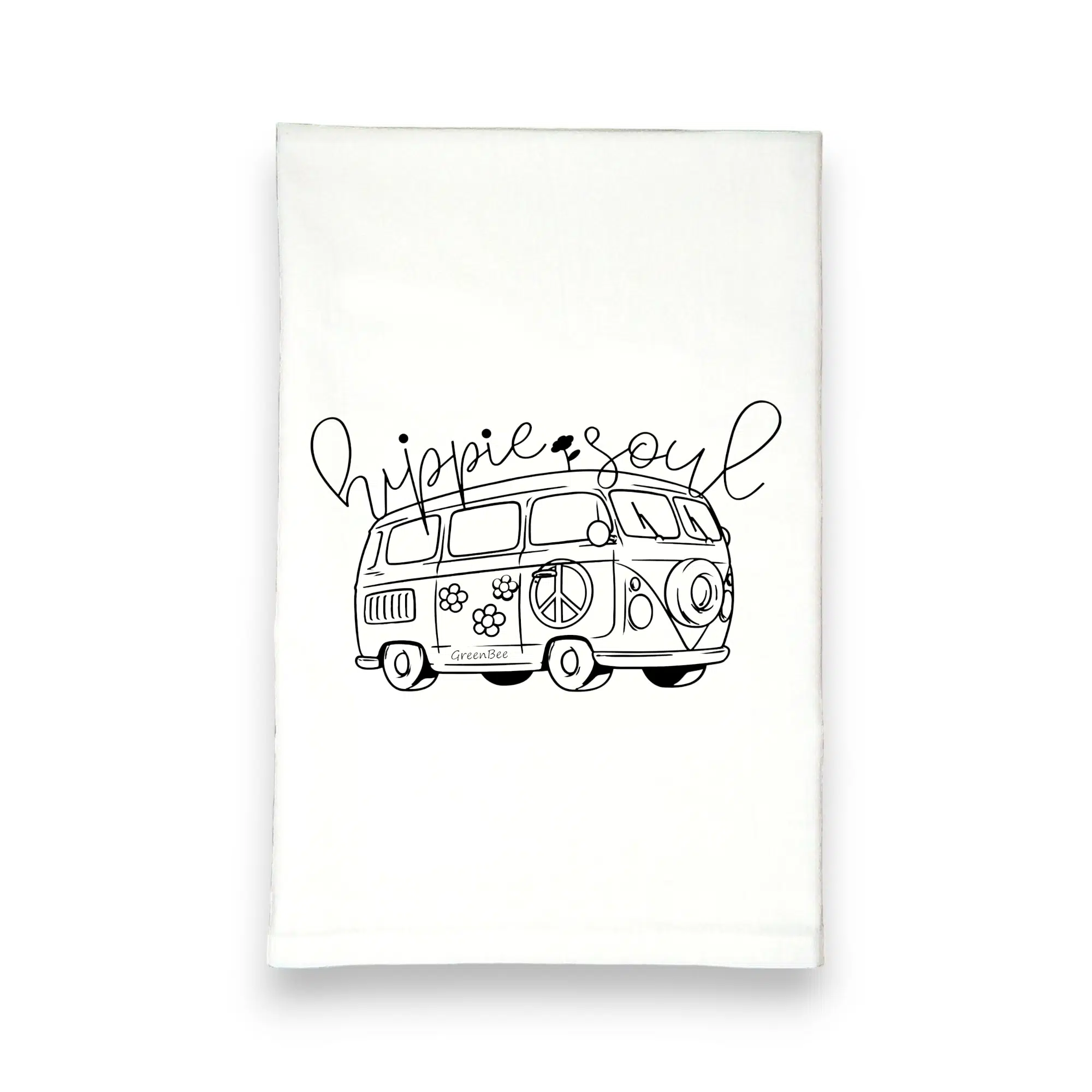 hippie soul VW bus kitchen tea towel