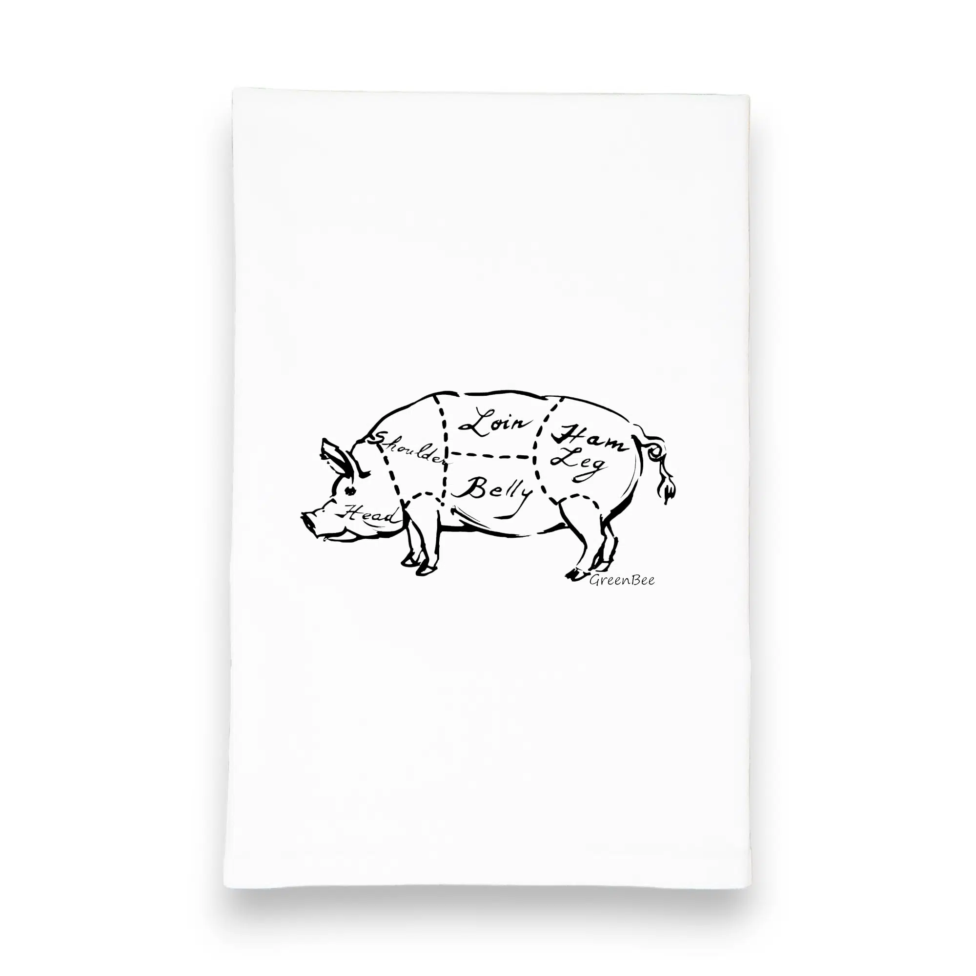 Pork butcher cuts kitchen tea towel